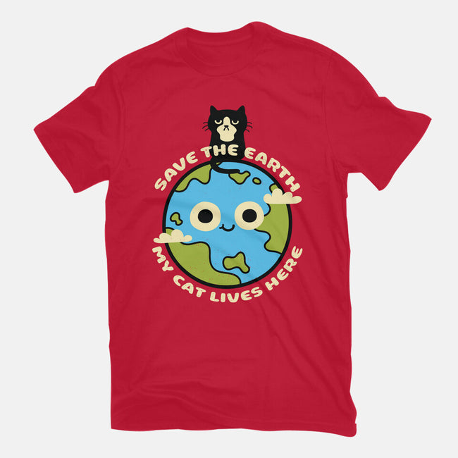 My Cat Lives Here-youth basic tee-Xentee