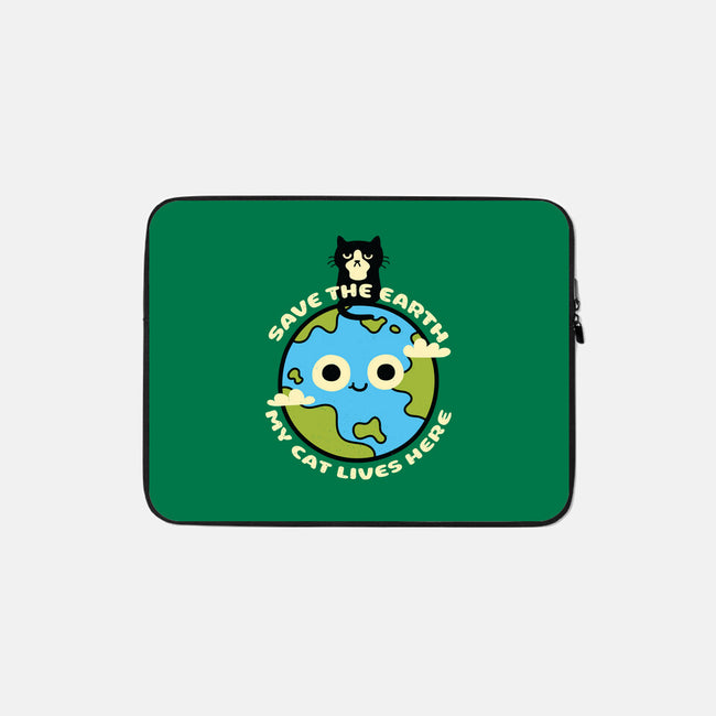 My Cat Lives Here-none zippered laptop sleeve-Xentee