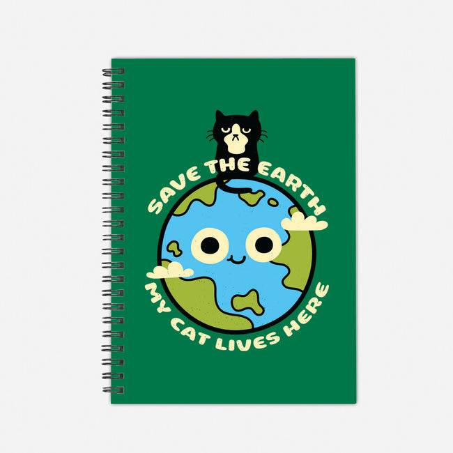 My Cat Lives Here-none dot grid notebook-Xentee