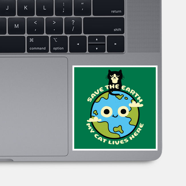 My Cat Lives Here-none glossy sticker-Xentee