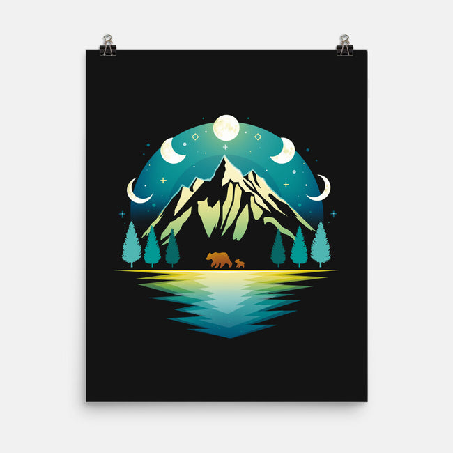 Mountain Night-none matte poster-Vallina84