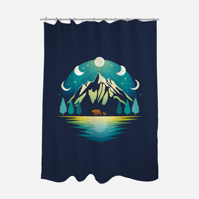 Mountain Night-none polyester shower curtain-Vallina84