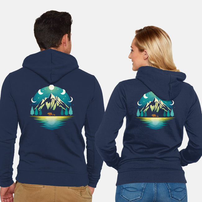 Mountain Night-unisex zip-up sweatshirt-Vallina84