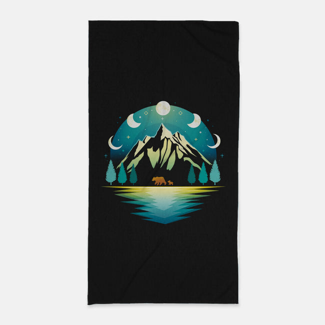 Mountain Night-none beach towel-Vallina84