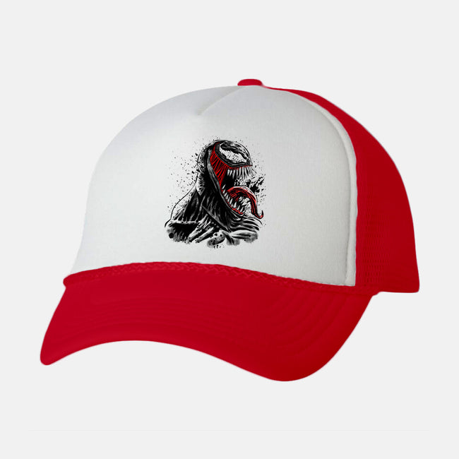 Watercolor black spider-unisex trucker hat-albertocubatas
