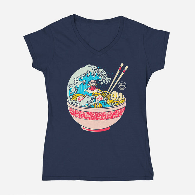 Anime Ramen-womens v-neck tee-Eoli Studio