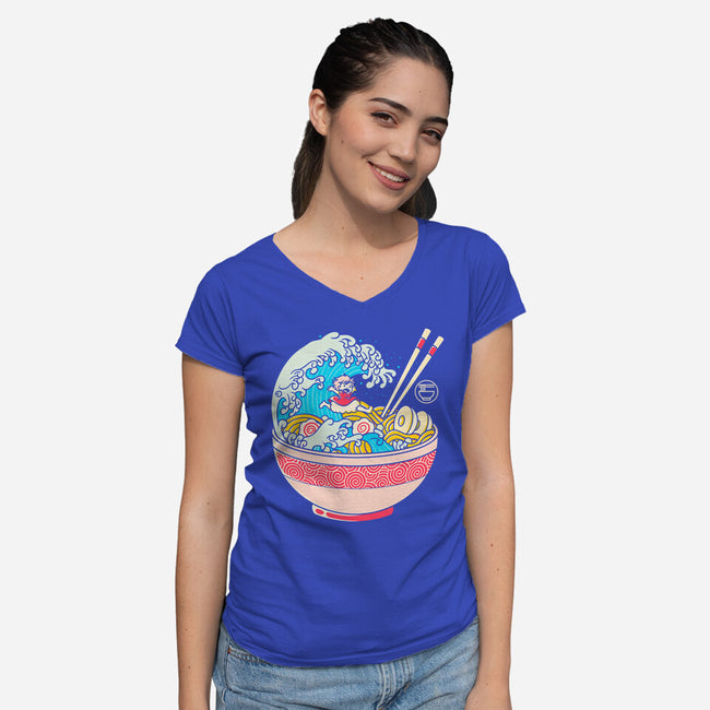 Anime Ramen-womens v-neck tee-Eoli Studio