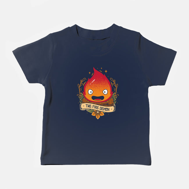 Fire Demon-baby basic tee-Alundrart