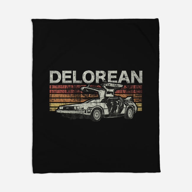 Retro Delorean-none fleece blanket-fanfreak1