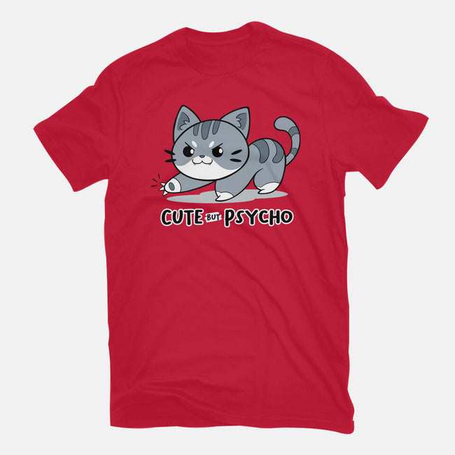 Cute But Psycho Cat-womens fitted tee-Ca Mask