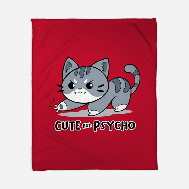Cute But Psycho Cat-none fleece blanket-Ca Mask