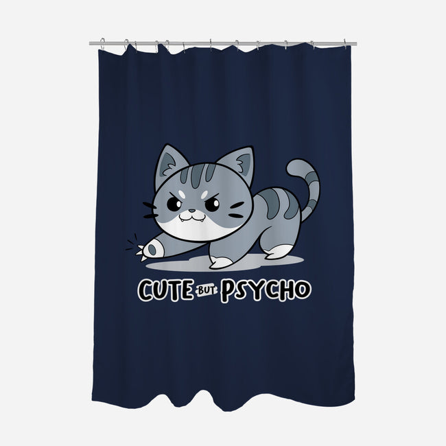 Cute But Psycho Cat-none polyester shower curtain-Ca Mask