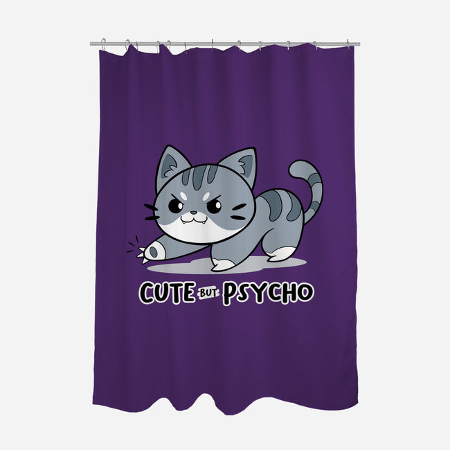 Cute But Psycho Cat-none polyester shower curtain-Ca Mask