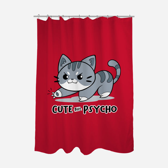 Cute But Psycho Cat-none polyester shower curtain-Ca Mask