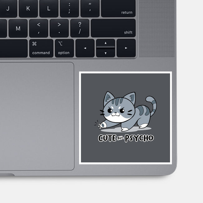Cute But Psycho Cat-none glossy sticker-Ca Mask
