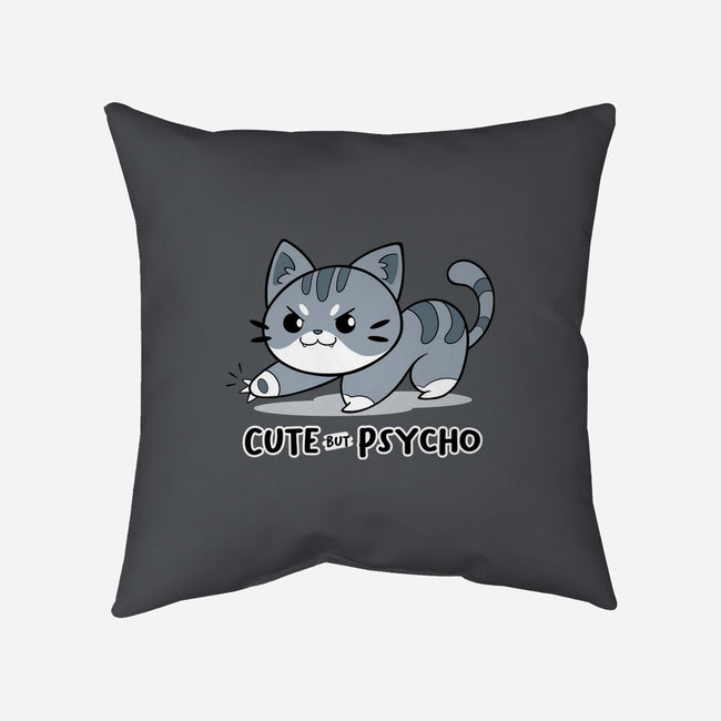 Cute But Psycho Cat-none removable cover w insert throw pillow-Ca Mask