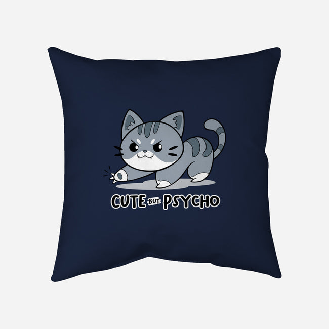 Cute But Psycho Cat-none removable cover w insert throw pillow-Ca Mask