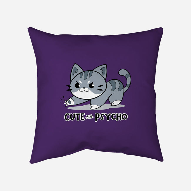 Cute But Psycho Cat-none removable cover w insert throw pillow-Ca Mask