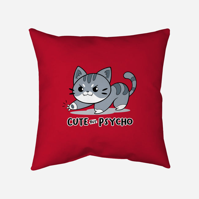 Cute But Psycho Cat-none removable cover w insert throw pillow-Ca Mask