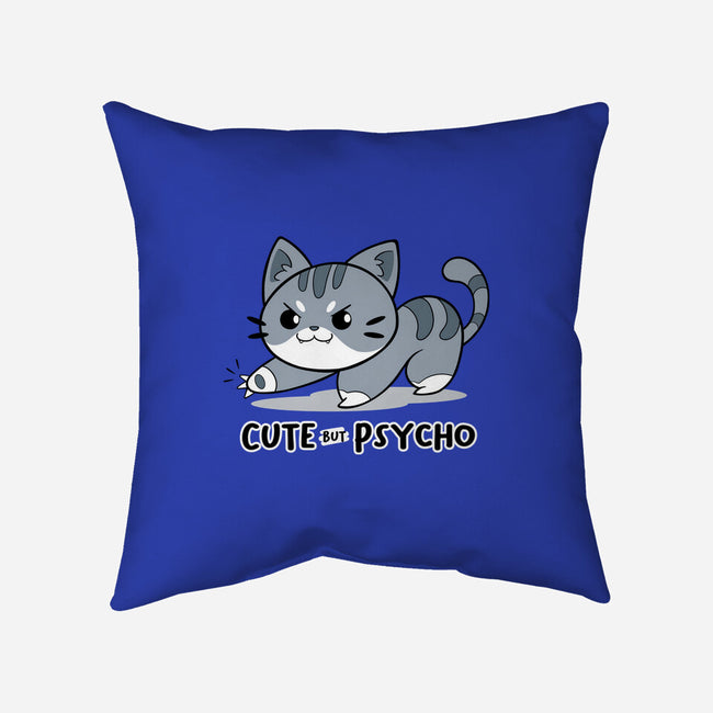 Cute But Psycho Cat-none removable cover w insert throw pillow-Ca Mask