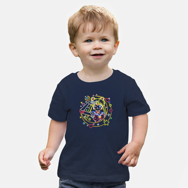 Sailor Scout Neon-baby basic tee-Diegobadutees