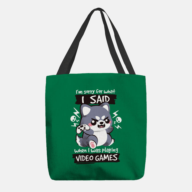 Angry Gamer-none basic tote bag-NemiMakeit