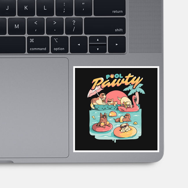 Pool Pawty-none glossy sticker-eduely