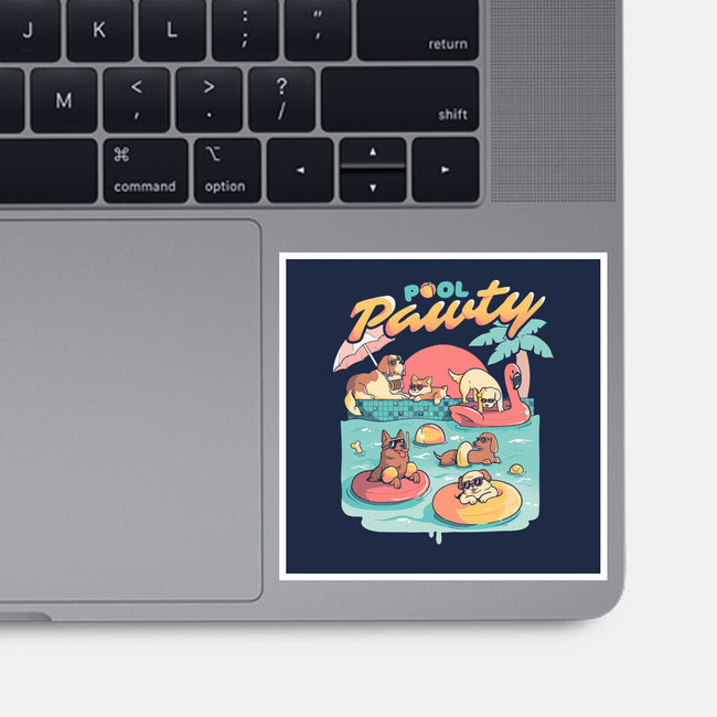 Pool Pawty-none glossy sticker-eduely