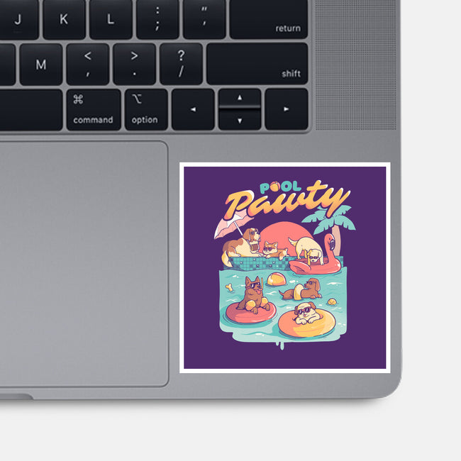 Pool Pawty-none glossy sticker-eduely