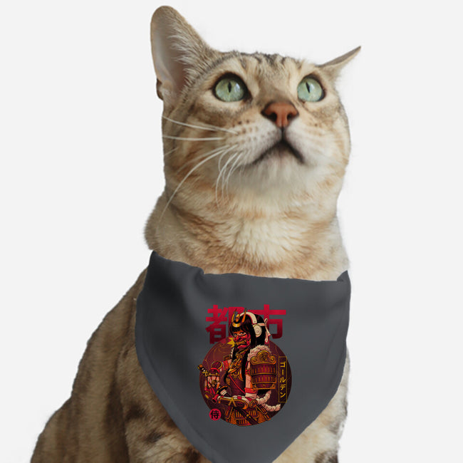 Golden Urban Samurai-cat adjustable pet collar-Bruno Mota