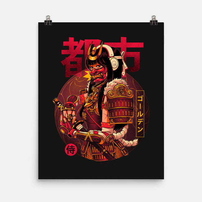 Golden Urban Samurai-none matte poster-Bruno Mota