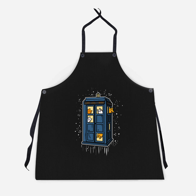 Cat Time Travel-unisex kitchen apron-erion_designs