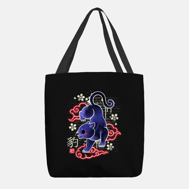 Japanese Panther Street Art-none basic tote bag-NemiMakeit