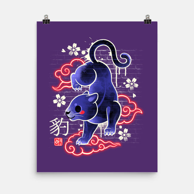 Japanese Panther Street Art-none matte poster-NemiMakeit