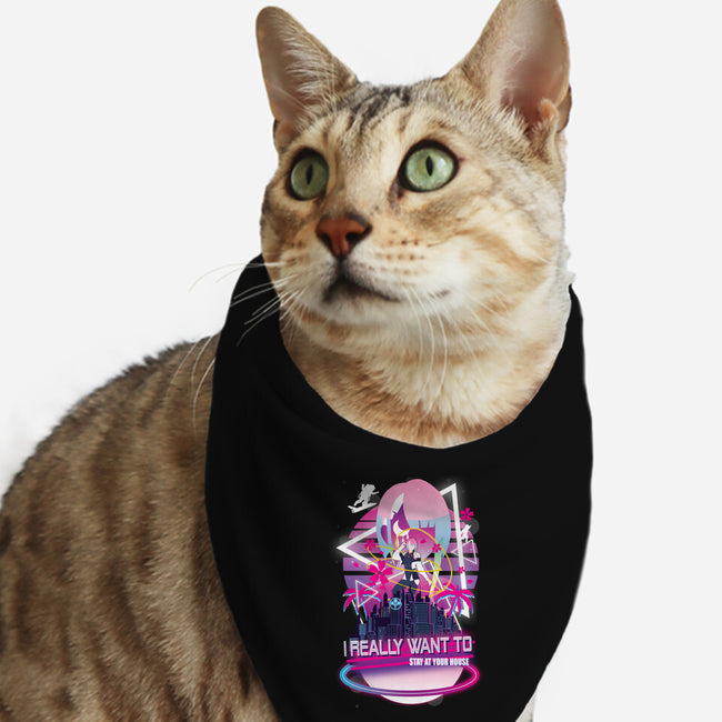 Cyberpunk Vaporwave-cat bandana pet collar-SwensonaDesigns