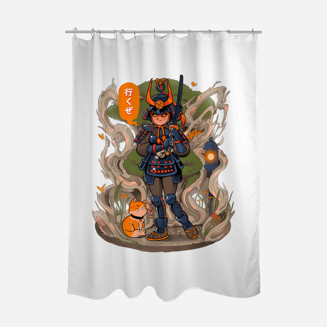 Samurai Bonsai-none polyester shower curtain-Bruno Mota