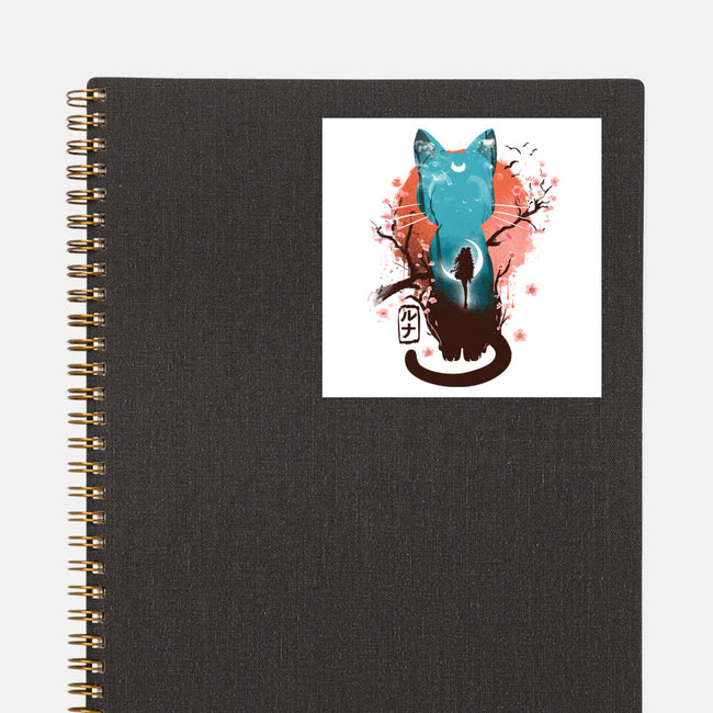 Japanese Moon Cat-none glossy sticker-IKILO