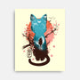 Japanese Moon Cat-none stretched canvas-IKILO