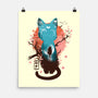 Japanese Moon Cat-none matte poster-IKILO