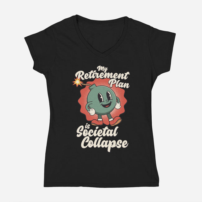 Societal Collapse-womens v-neck tee-RoboMega