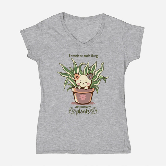 No Such Thing As Too Many Plants-womens v-neck tee-TechraNova