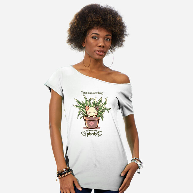 No Such Thing As Too Many Plants-womens off shoulder tee-TechraNova