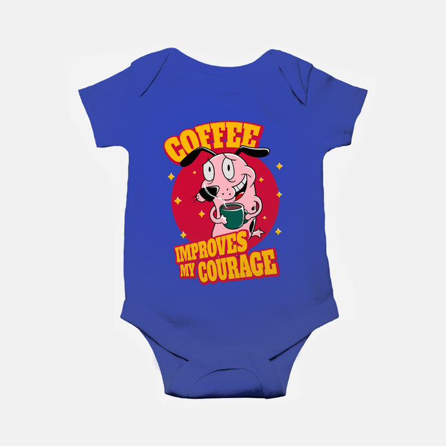Coffee Improves My Courage-baby basic onesie-leepianti