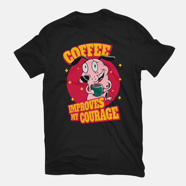 Coffee Improves My Courage-mens premium tee-leepianti