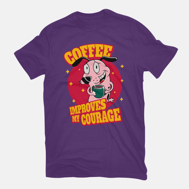 Coffee Improves My Courage-womens fitted tee-leepianti