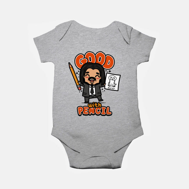 Good With Pencil-baby basic onesie-Boggs Nicolas