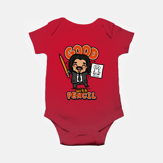 Good With Pencil-baby basic onesie-Boggs Nicolas