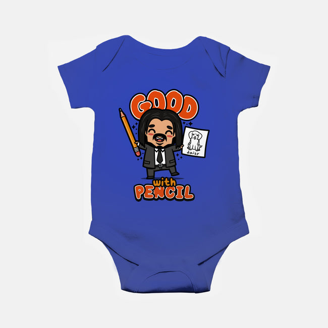 Good With Pencil-baby basic onesie-Boggs Nicolas