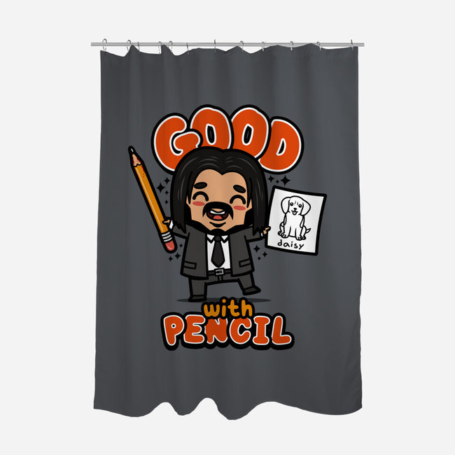 Good With Pencil-none polyester shower curtain-Boggs Nicolas