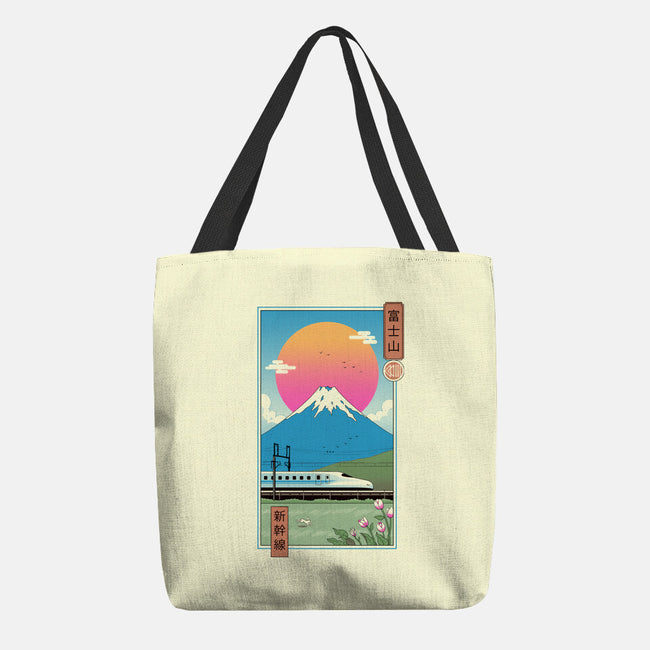 Shinkansen In Mt. Fuji-none basic tote bag-vp021